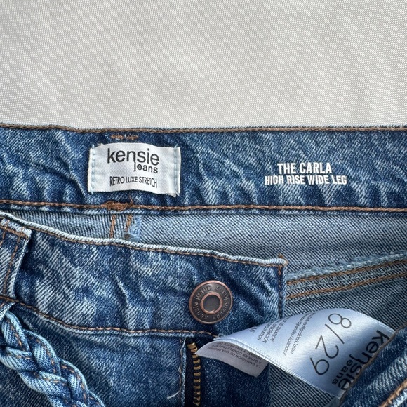 Kensie Carla High Rise Wide Leg Jeans Braided Belt 8/29 - Picture 3 of 6